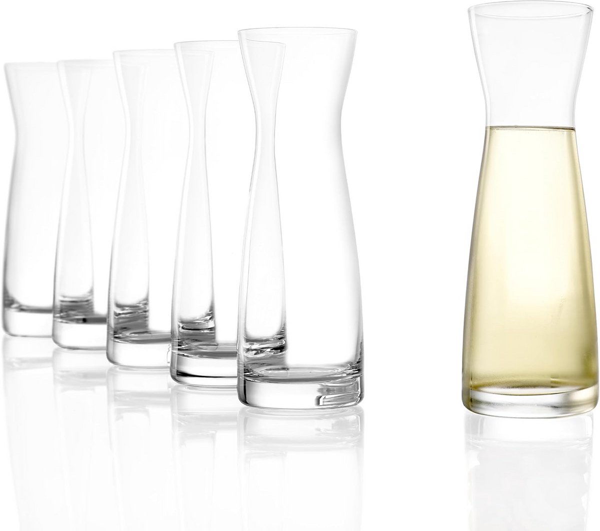Set van 6 Mini Kristallen Karaffen 40 ml voor Water, Sap of Sterke Drank