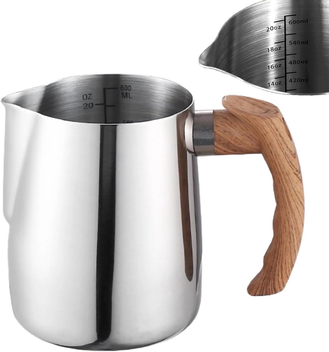 RVS Melkopschuimkan voor Koffiemachine - 600ml - Barista Latte Art