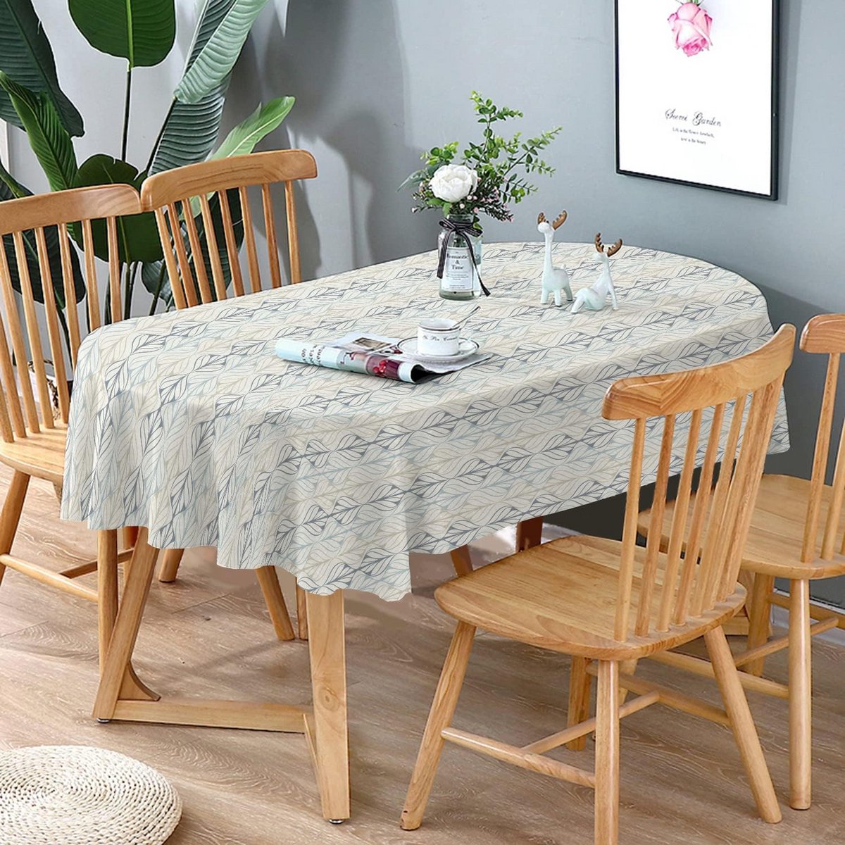 Waterdicht Gestreept Tafelkleed Ovaal Tafel - Scheurbestendig & Kreukvrij - 137 x 183 cm
