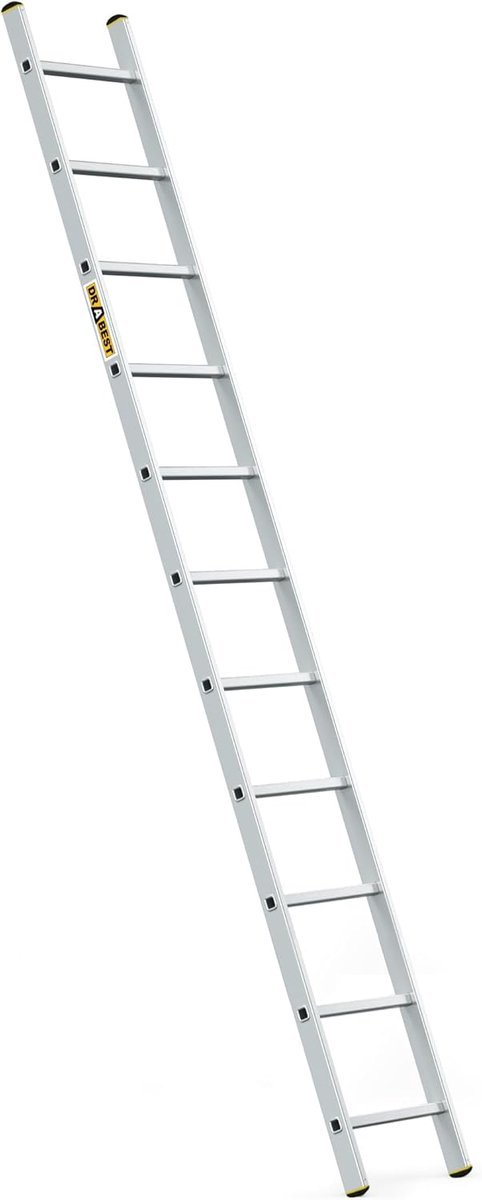 Aluminium Steekladder Pro 11 Treden met Haak - Lichtgewicht en Stevig tot 150 kg - EN131 Keurmerk