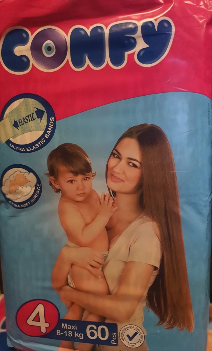 Confy luiers, 4 (8–18 kg) verkoop per 120 of 240 Luiers Voordeelverpakking comfortable, droog, zacht, flexibel en superabsorberend voor langdurige bescherming