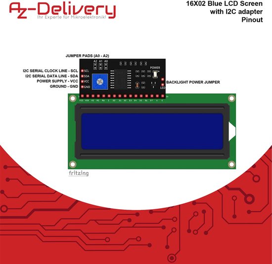 LCD Display Module 16x2 met I2C Interface voor Arduino - 3-Pack | bol