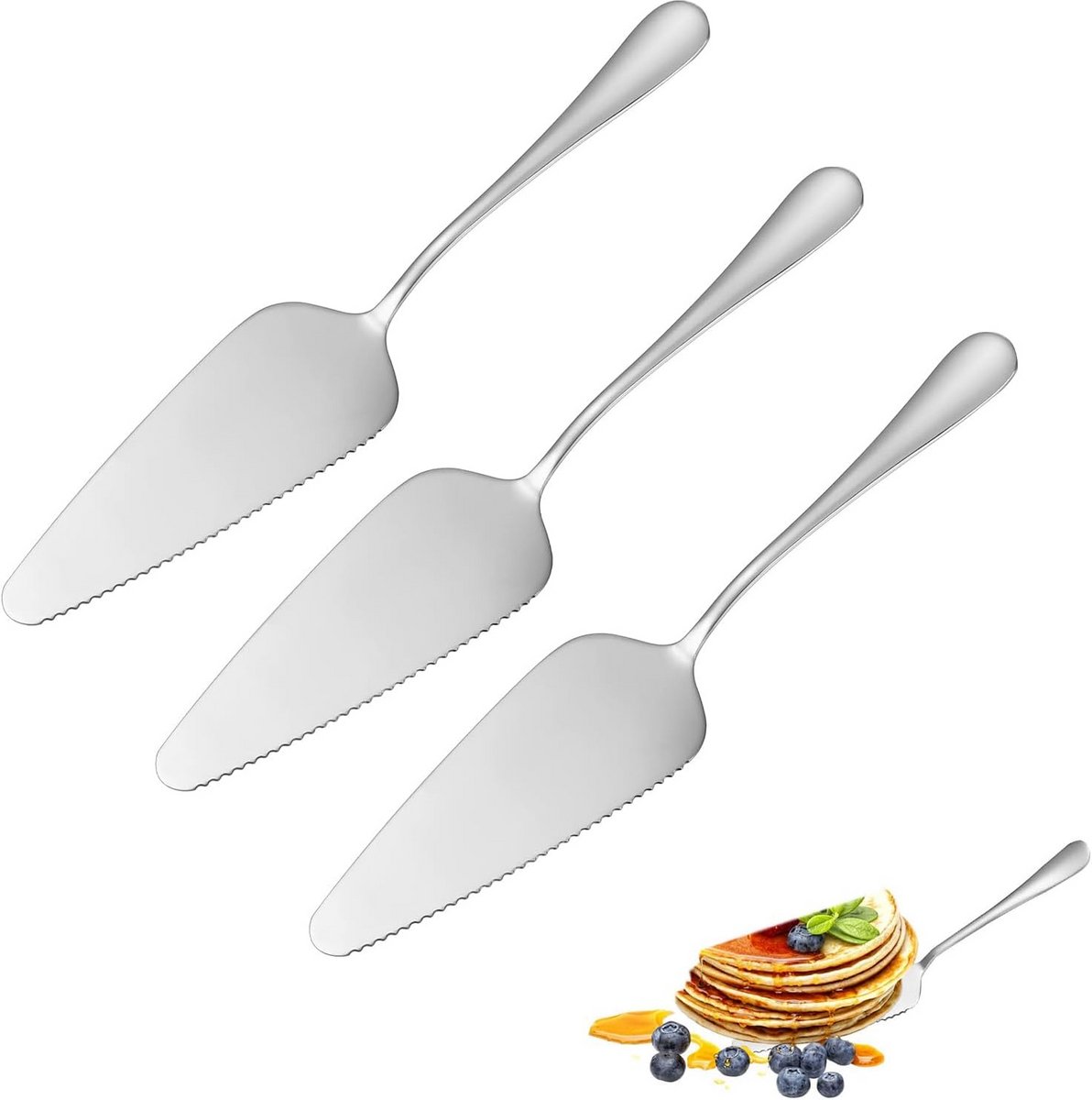 3-delige RVS Taartserverset - Taartschep en Gebaksmes voor Bruiloft en Feesten
