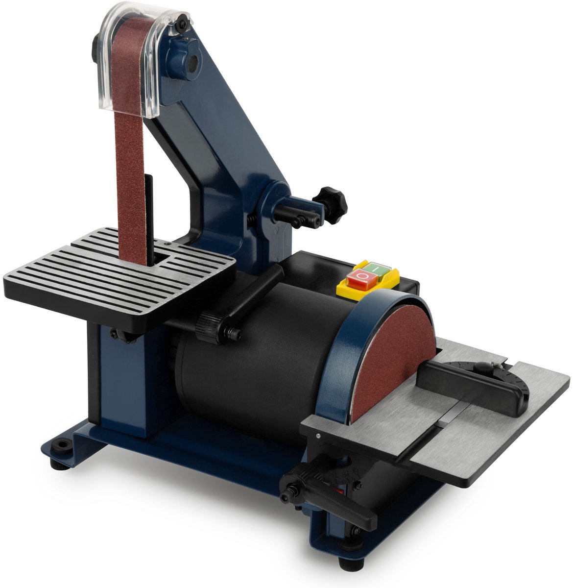 EBERTH slijpmachine bandschuurmachine bandschuurmachine schijfschuurmachine elektrisch 300 W (verstelbare gereedschapssteun, verstelbare schuurband, antivibratieve voetjes, incl. schuurpad & schuurband)