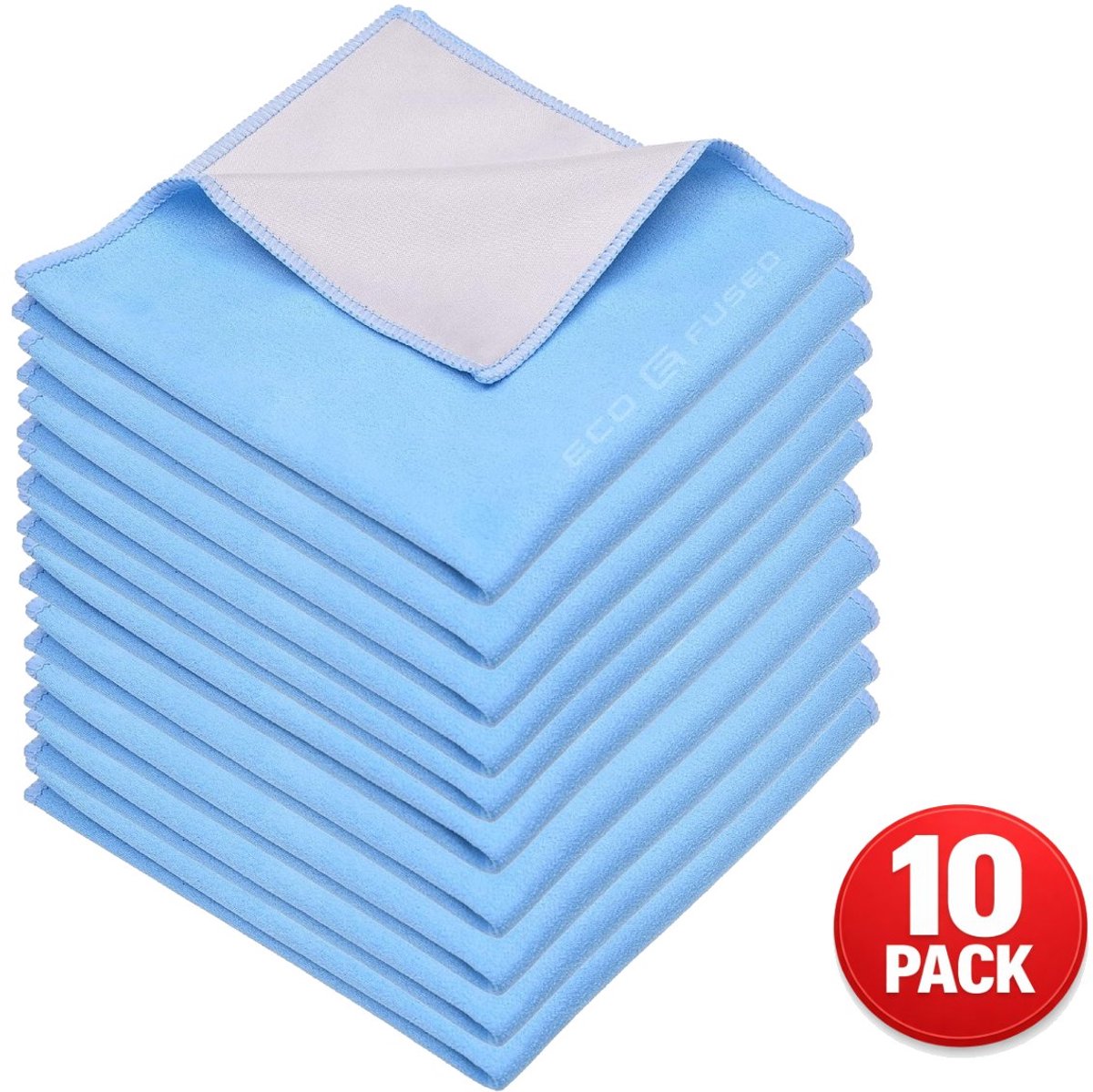 Microvezel Reinigingsdoeken XL - Set van 10 - 30 x 30 cm - Dubbelzijdig Microfiber & Suède - voor Smartphones, Brillen, TV's, Tablets, Laptops, Camera lenzen en andere gevoelige oppervlakken