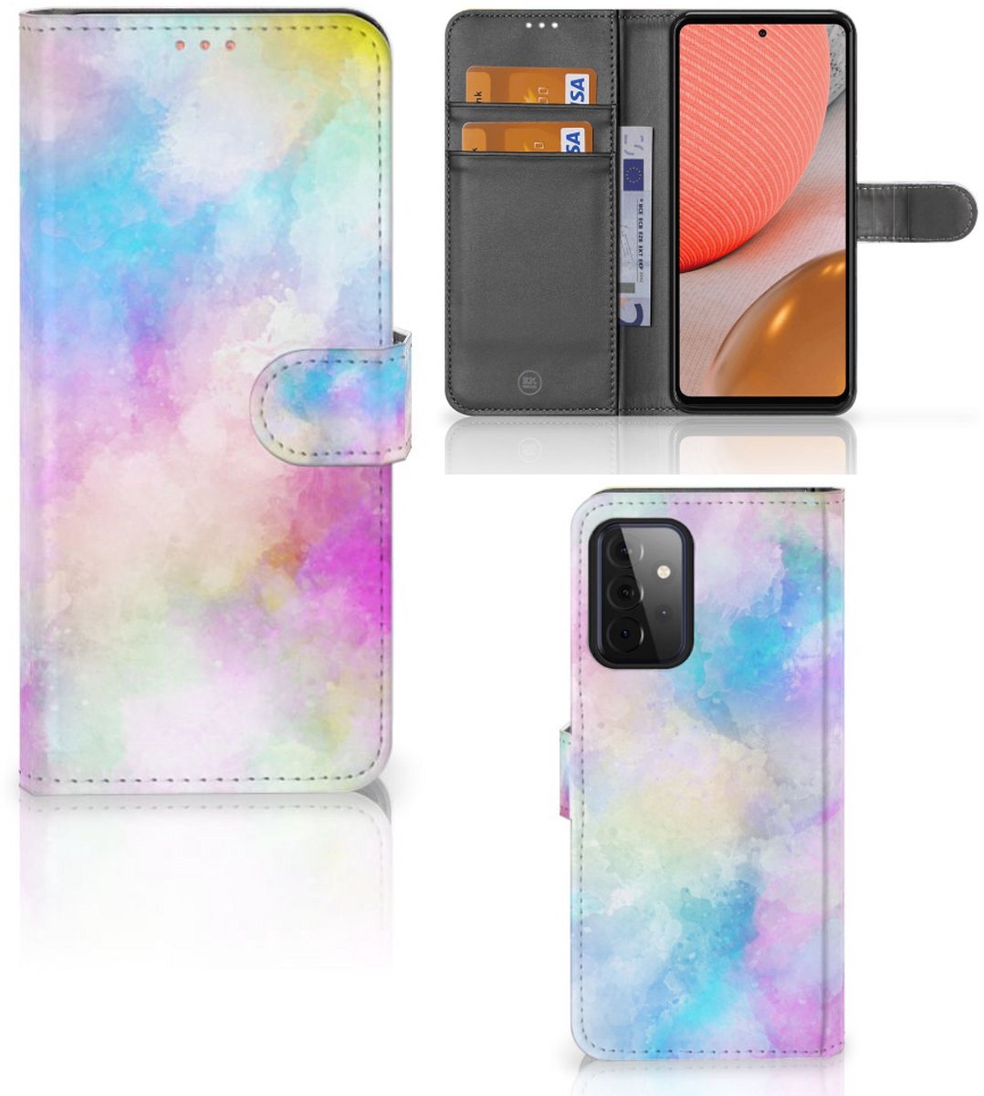 Book Case voor Hoesje Samsung Galaxy A72 Watercolor Light