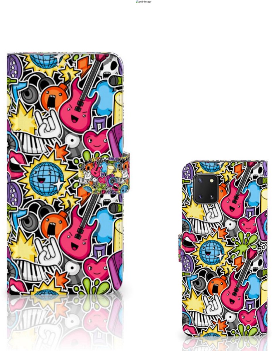 Samsung Note 10 Lite Wallet Case met Pasjes Punk Rock