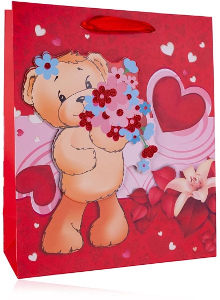 Cadeautas - Luxe Geschenktas - Cadeauzak - Geschenkzak - A5 - Teddy