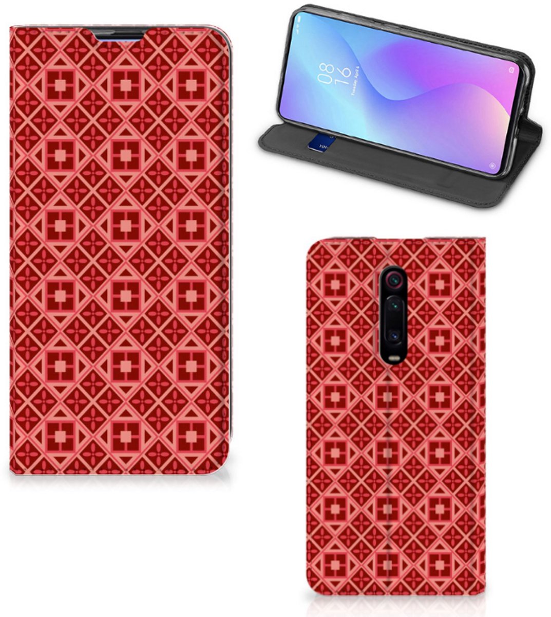 Xiaomi Redmi K20 Pro Hoesje met Magneet Batik Rood