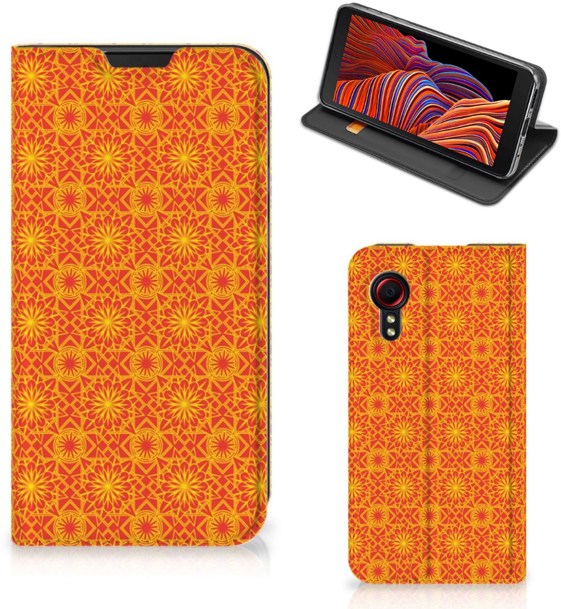 Samsung Galaxy Xcover 5 Hoesje met Magneet Batik Oranje
