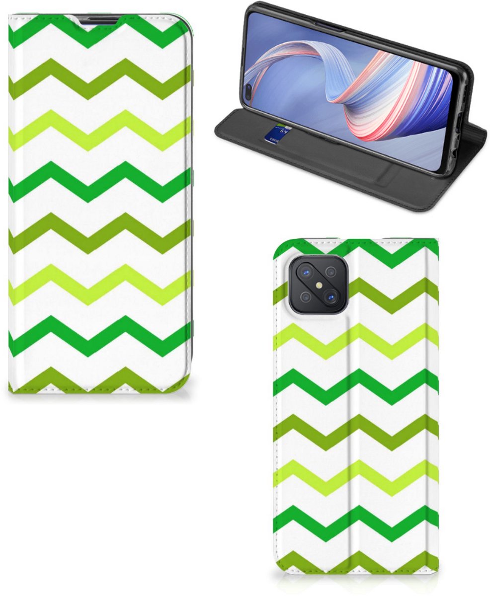 OPPO Reno4 Z 5G Hoesje met Magneet Zigzag Groen