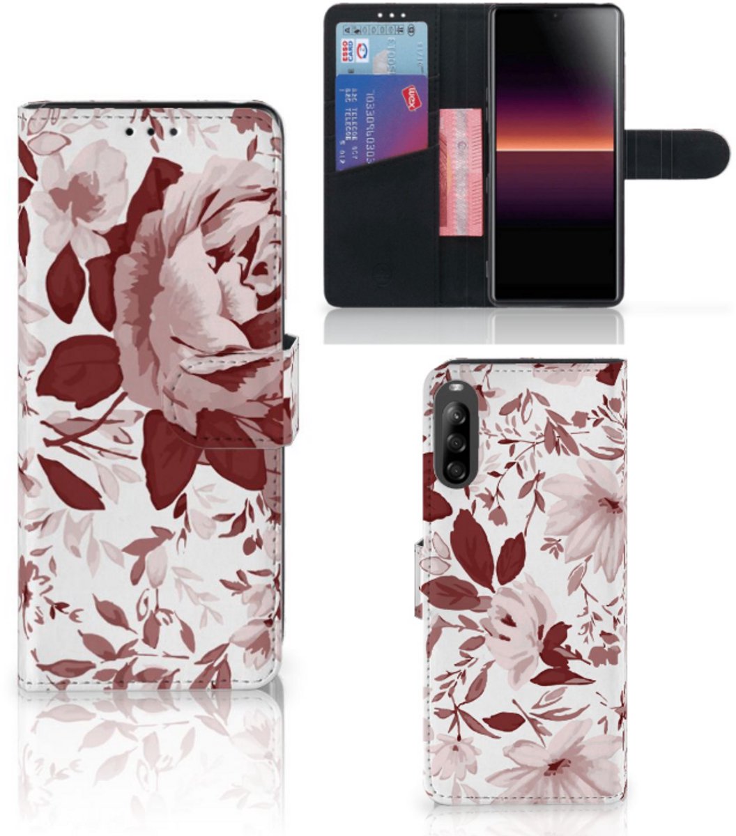 Book Case voor Hoesje Sony Xperia L4 Watercolor Flowers