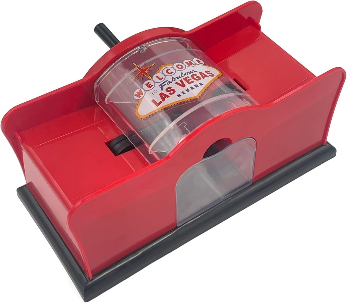 Hand Crank Kaartshuffler voor 2 Decks - Rood & Zwart