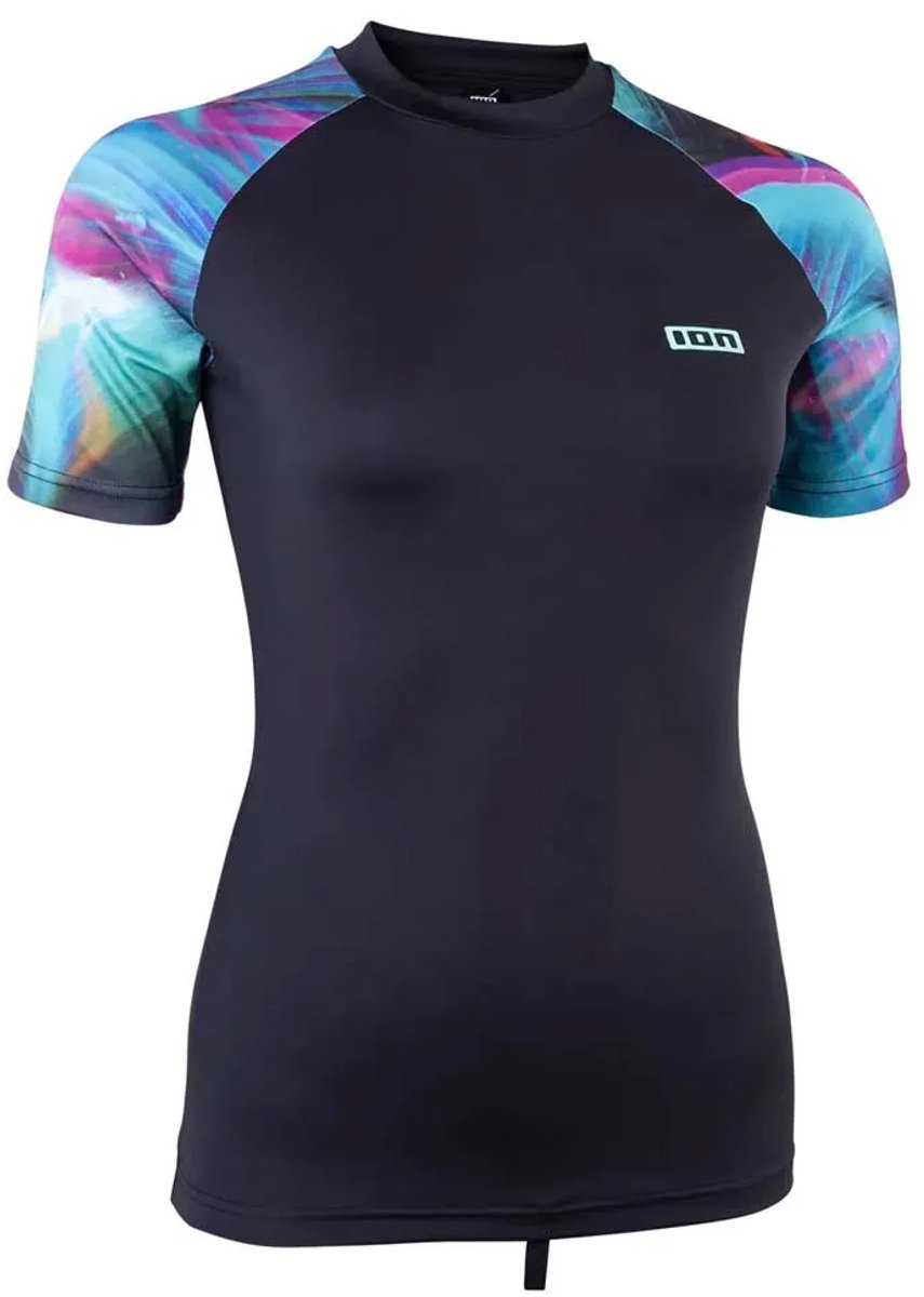 Ion Lizz Korte Mouw Rash Guard Vrouw Tropical/palm/glitch