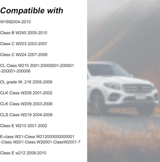 BOXOB 2 Stuks Autosleutel Achterklep Vervanging – Compatibel Met Mercedes B-, C- En E-Klasse W204 – 3-Knops Sleutelbehuizing – Zwart – Eenvoudig Te Installeren