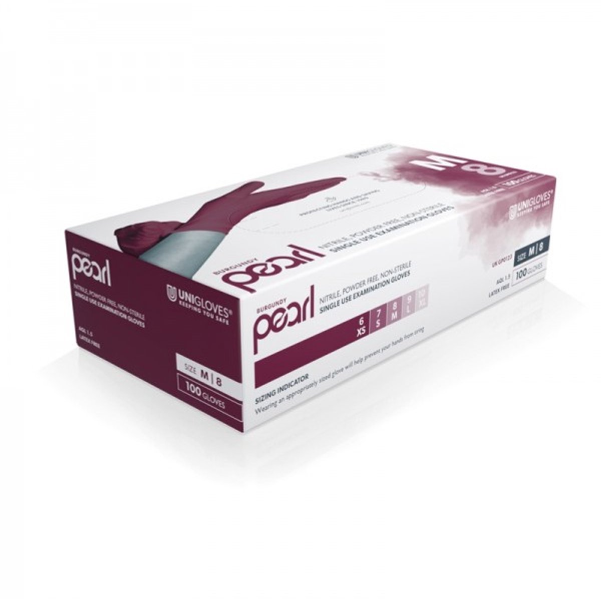 Unigloves Nitril Powder Free Handschoenen - Burgundy Pearl -100 stuks