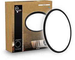 B.K.Licht Shallow - LED Badkamerlamp Plafonniere - paneel plafondlamp - badkamerverlichting met neutraal wit licht - IP44 - Ø42 - zwart