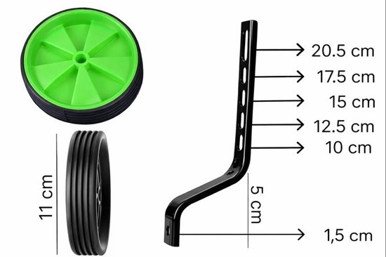 Groene Zijwieltjes van Goodz4All voor een Kinderfiets - voor Fietsen met een Wielmaat van 12 Inch van Groën — afbeelding 5