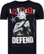 Loyalty Marilyn - Rhinestone T-shirt - Navy