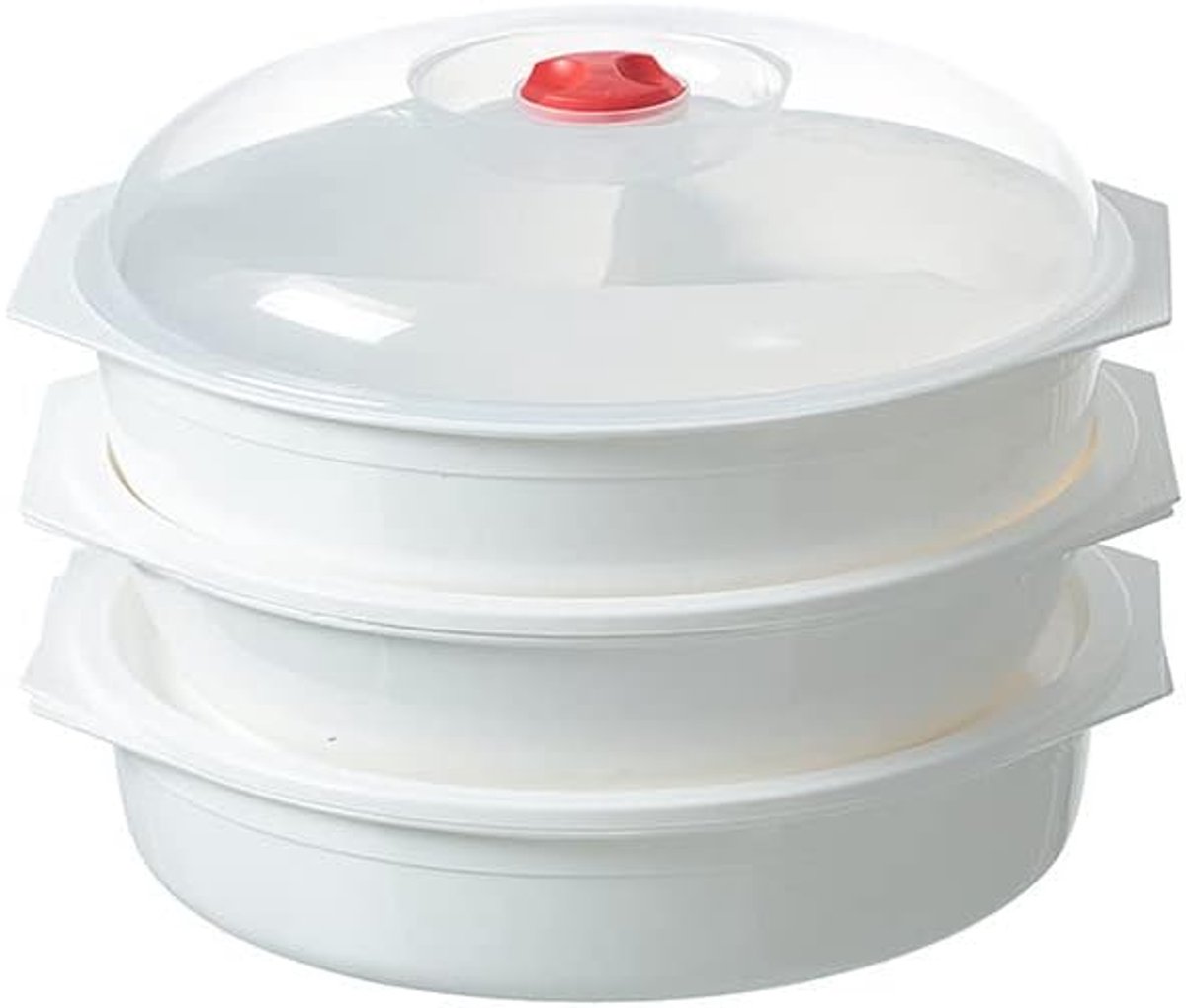 3 stks Magnetron Kommen Met Geventileerde Deksels Magnetron Containers - BPA-vrij - Vaatwasser, Vriezer Veilig, 3L-Wit/Helder