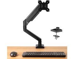 Monitor Arm - Geschikt voor Maten van 13 tot 32 inch - Monitor Arm met Gasveer - Monitor Standaard - Beugel voor 1 scherm - Monitor - Stand - Houder - Steun - Zwart