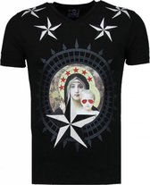 Holy Mary - Rhinestone T-shirt - Zwart