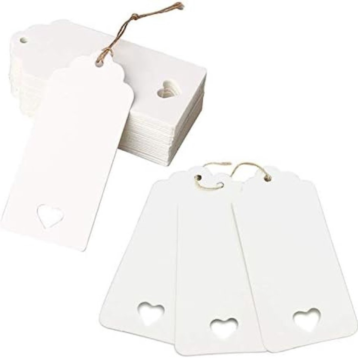 Imperatoris - Cadeau Tags - Labels - Kado Etiketten - Kraftpapier - bruin - Karton aan touwtjes - 100 stuks Cadeaulabels - 4 x 9 cm - met jutetouw van 30 meter lang