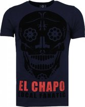 Local Fanatic El Chapo - T-shirt à imprimé flocké - Navy El Chapo - T-shirt à imprimé floqué - T-shirt pour homme bleu marine taille L