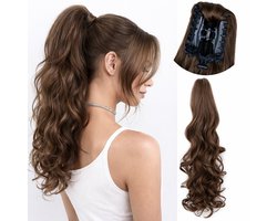 Ponytail Extensions Bruin - Clip In Hairextensions - Brazilian Paardenstaart Extension - Haarverlenging - Haarstuk - 45 cm