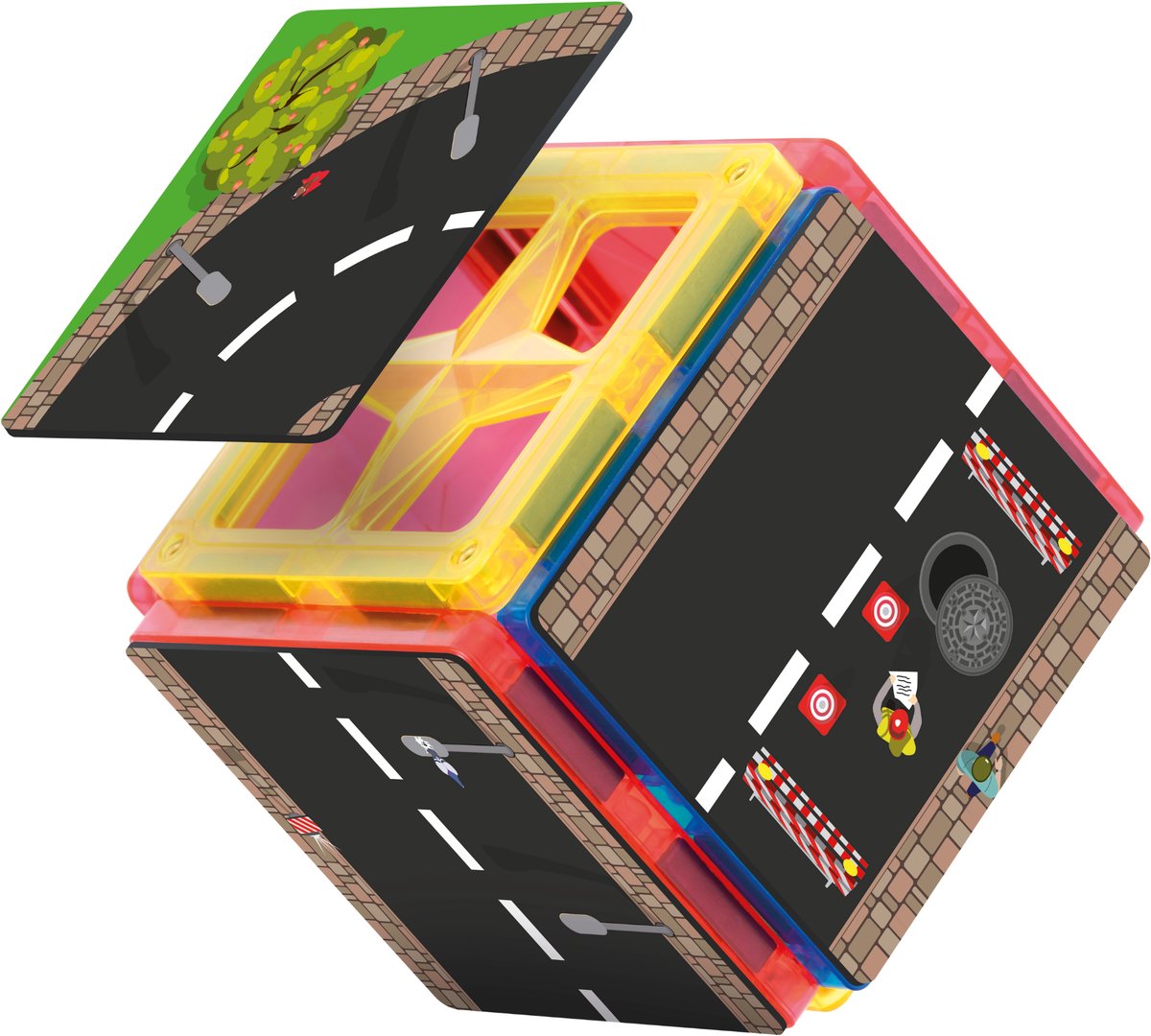 Coblo Magneet Toppers Wegen 60 stuks - Magnetische Wegen - Magnetisch speelgoed - Educatief speelgoed - Cadeau kind - Speelgoed 3 jaar t/m 12 jaar — afbeelding 2