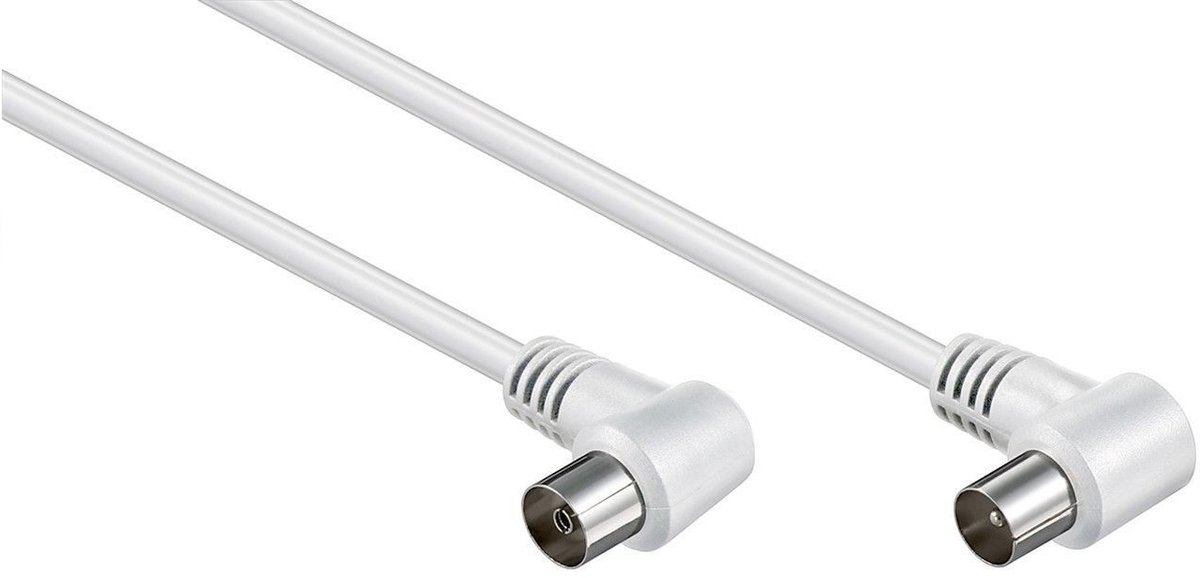 IEC (m) - IEC (v) coaxkabel / haaks - wit - 1,5 meter