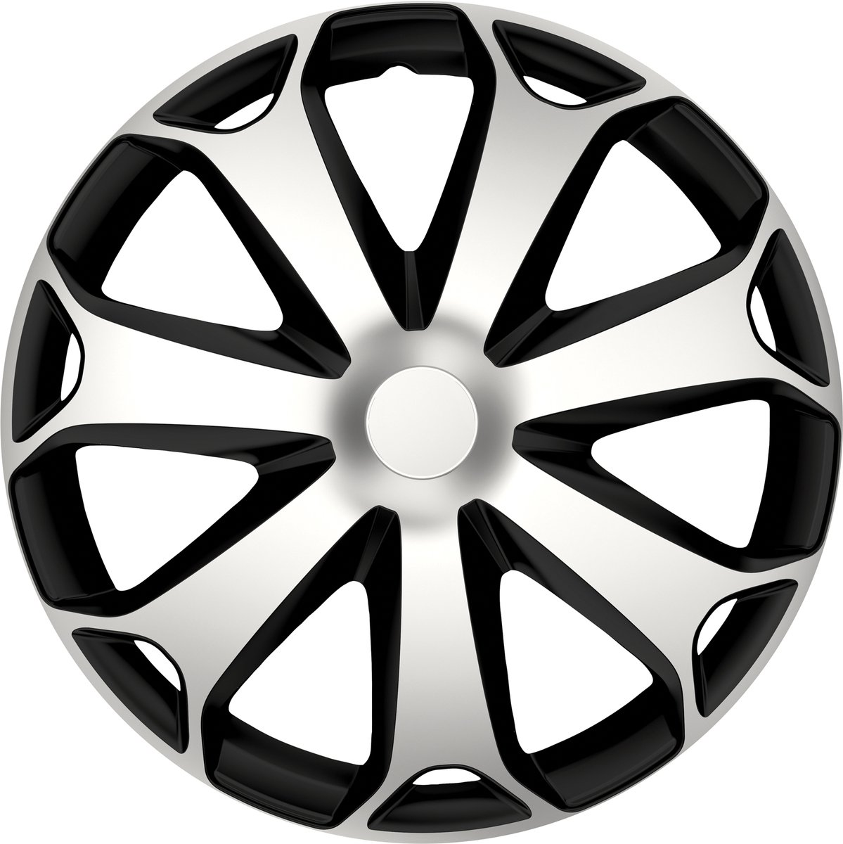 Gorecki Carpoint wieldoppenset mega 14 inch zwart/zilver 4 stuks
