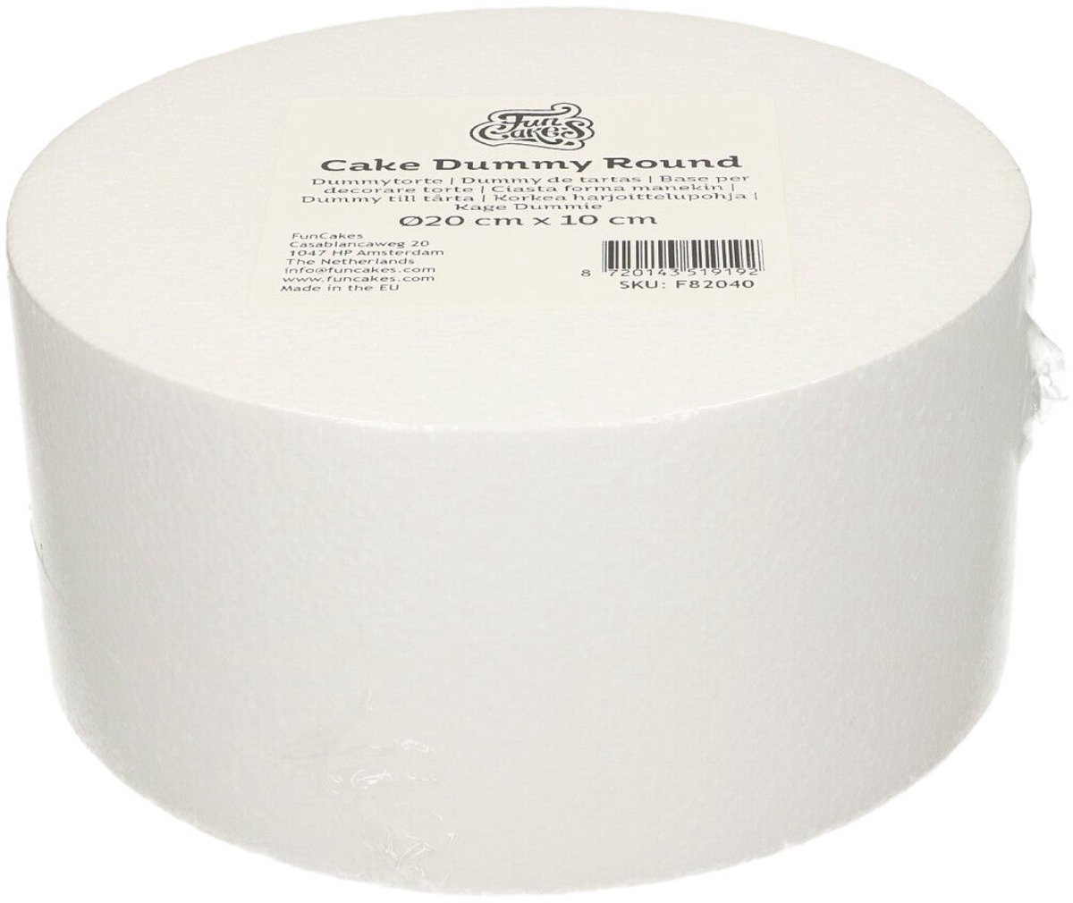 FunCakes Taart Dummy - Piepschuim Blok - Rond - Ø20 cm x 10 cm