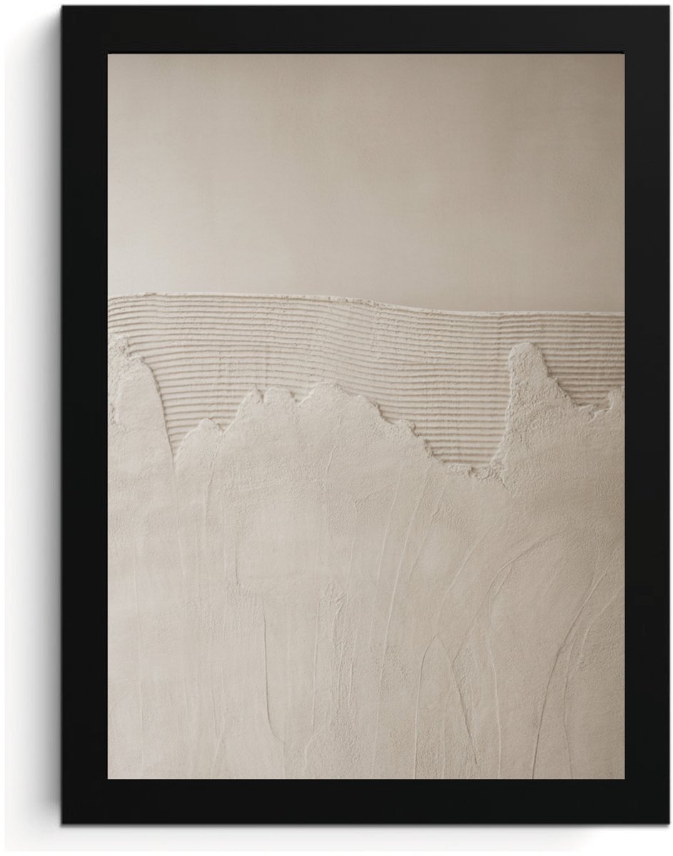Beige Textuur Fotolijst A4, Abstracte Wandkunst, Moderne Woondecoratie, Neutrale Tinten, Hoge Resolutie Print, MDF Frame met Acrylglas, Wall