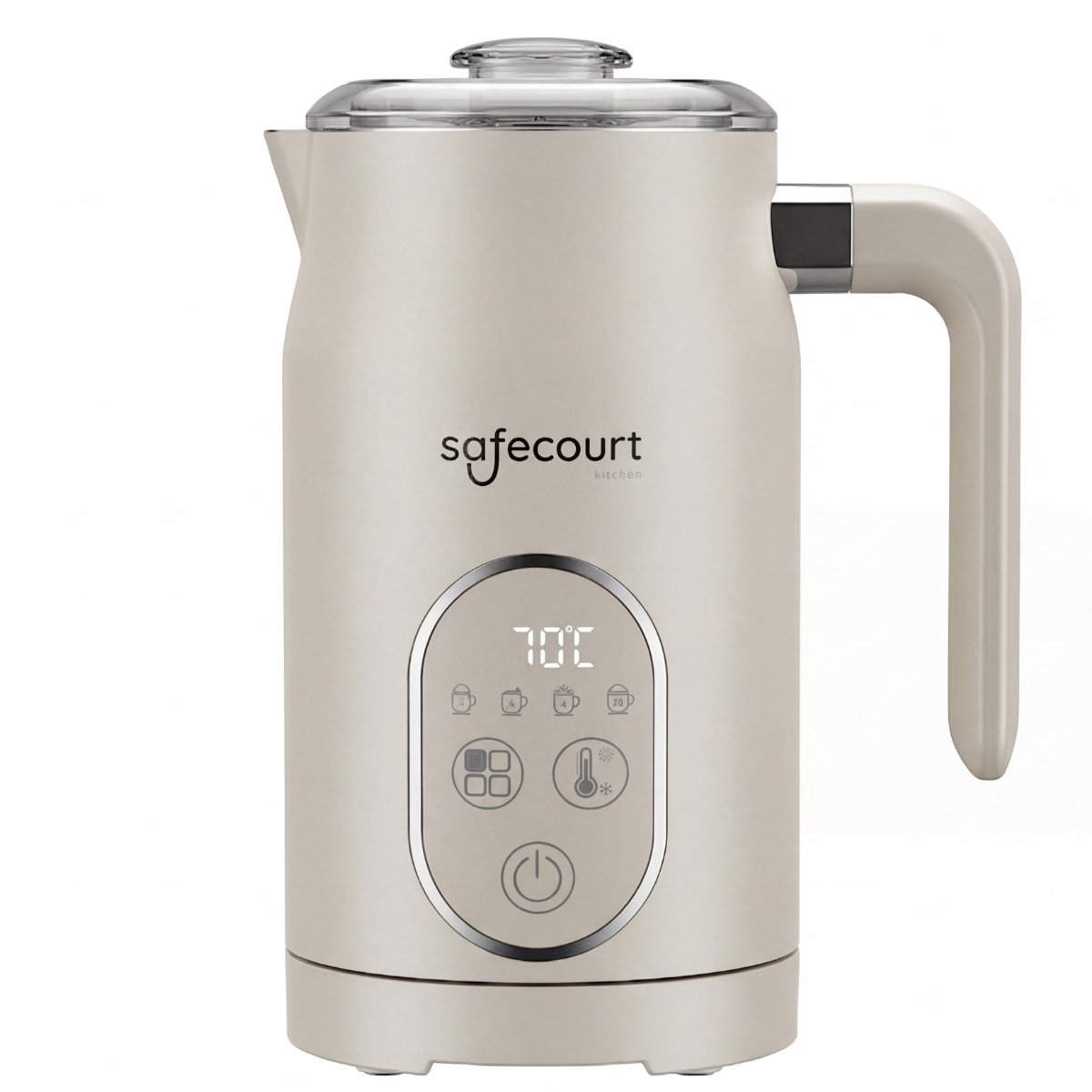 Safecourt Kitchen Elektrische Melkopschuimer 350ml beige met display