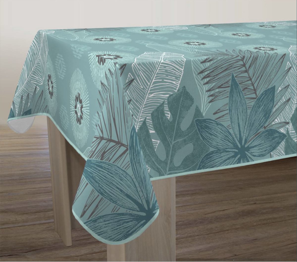 Vlekbestendig tafelkleed Turquoise palmen 200x150 anti-vlek