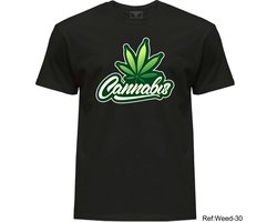 T-shirt for weed lover Funny Cannabis Skull Trendy T-Shirts 100%Cotton Fashion funny cannabis t-shirt