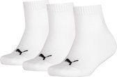 Puma - Uni - 3-Pack Quarter Sokken  - Wit - 39-42