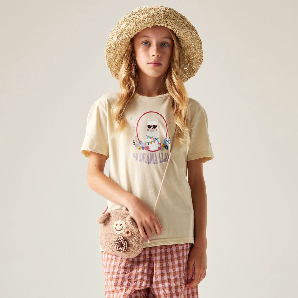 Dare2B Kids Trailblazer III T-shirt met korte mouwen en grafische print Beige