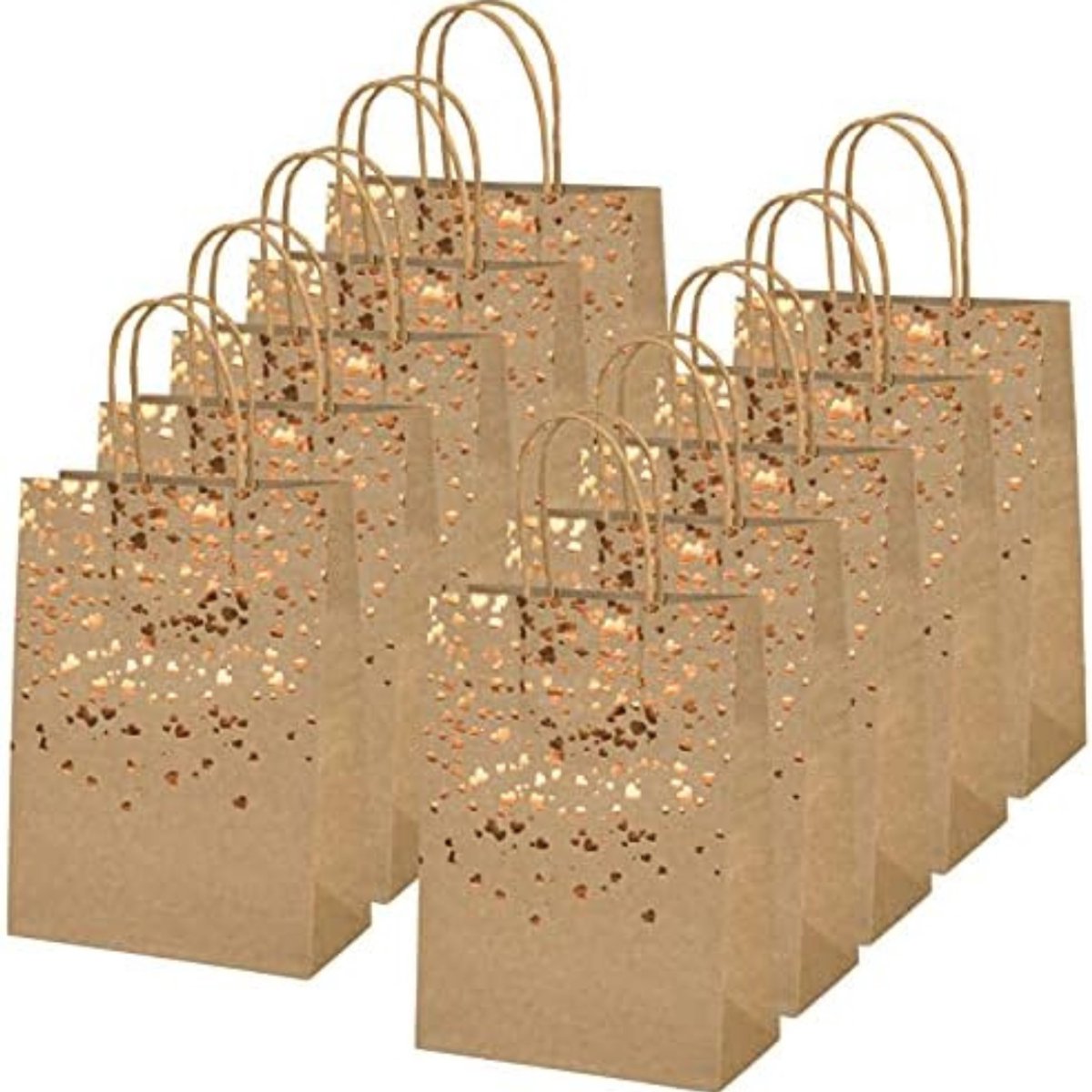 Imperatoris - Geschenktas - Goud - Cadeauverpakking - Cadeaupapier - Cadeautasjes - Papieren Tassen - Gift Bag - Met Handvat - Kraft Tas - 21 x 15 cm - 10 Stuks