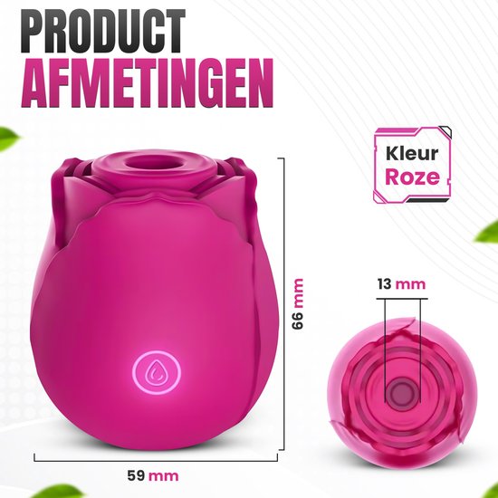Lovemytoy Rose Suction Vibrator - Clit Sucker - 10 standen - Waterproof