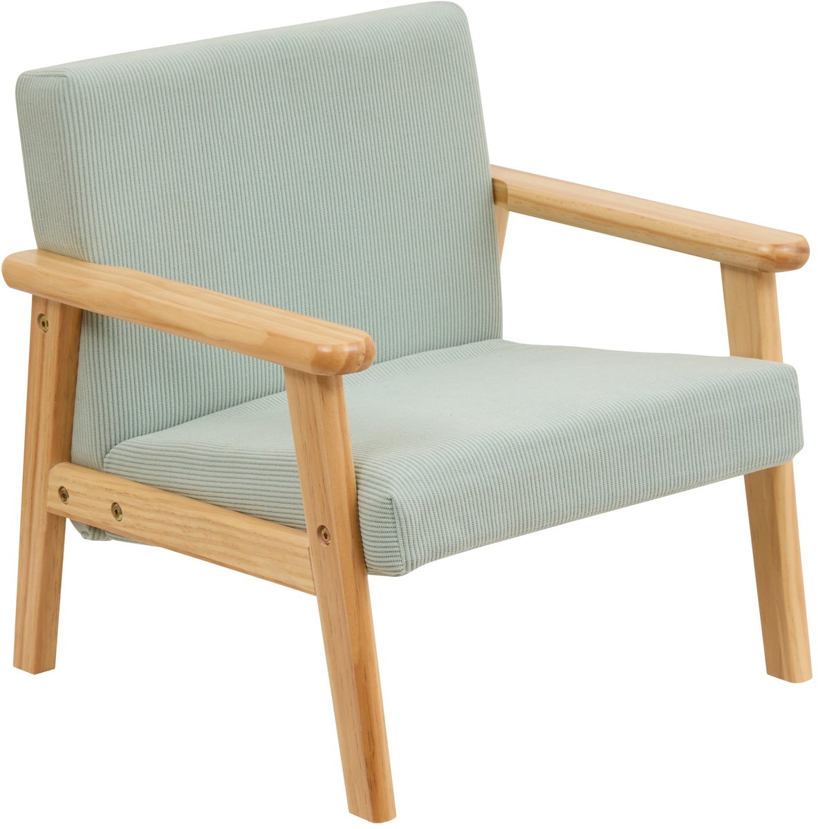 Atmosphera Basile kinderzetel in bouclé - 43x43x46cm - Zeegroen