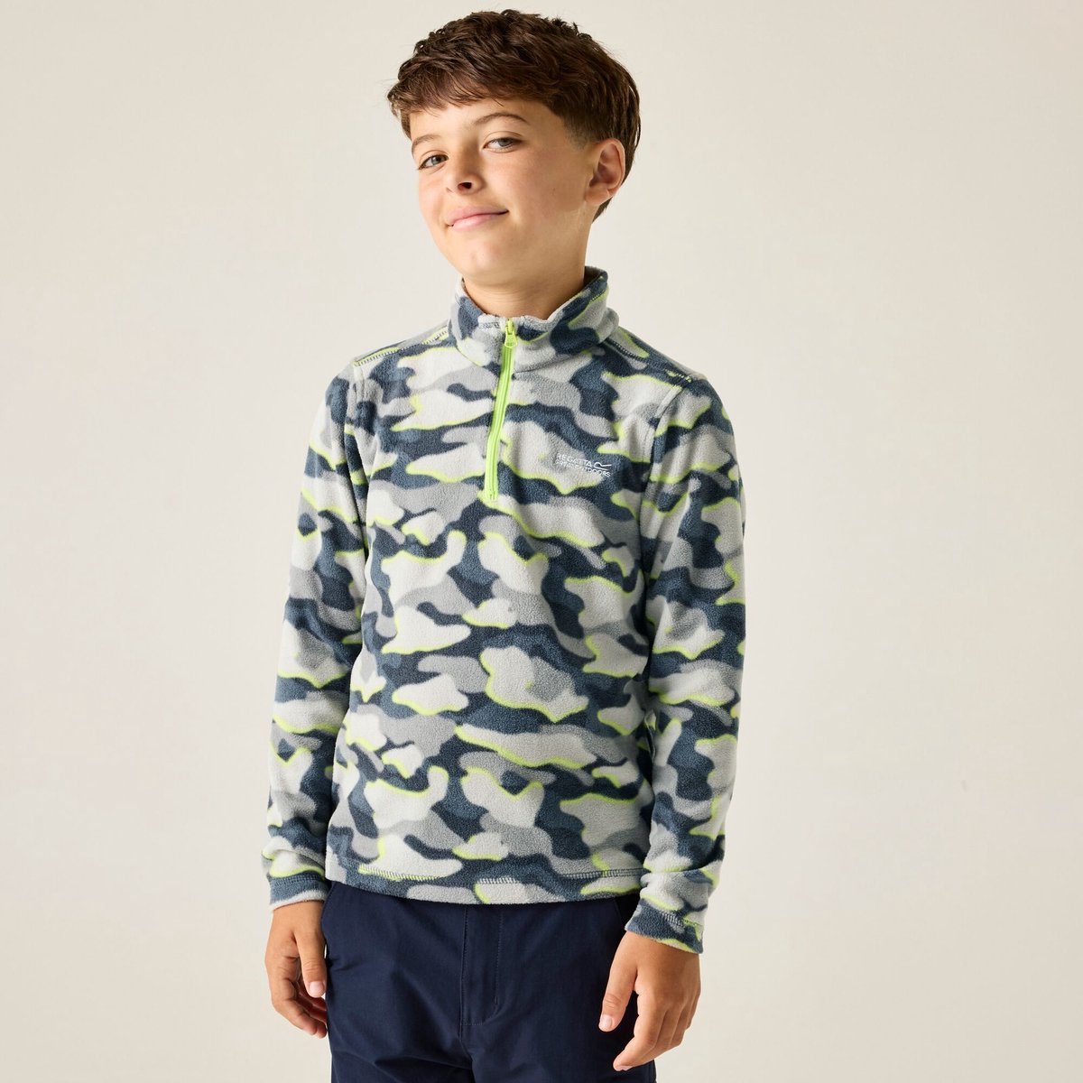 Fleece Kinderen Half-zip Kraag Grijs