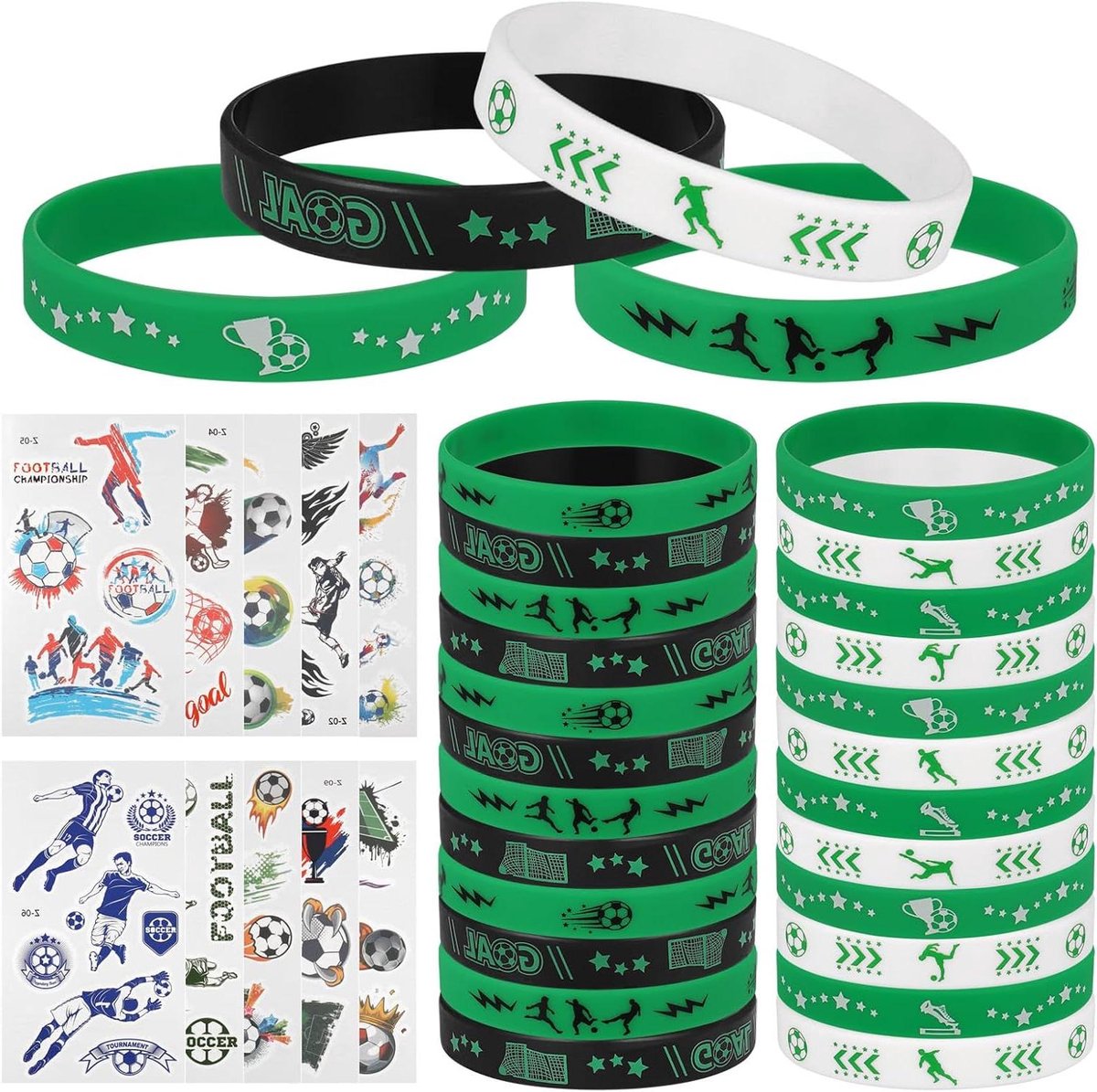Armbanden voor voetbal liefhebbers - Polsbandjes - Voetbal thema verjaardagsfeest - Leuk cadeau voor jongens.