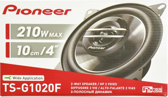 Pioneer TS-G1020F 2-weg speaker, 210W MAX, 10cm/4" speaker met verpakking.