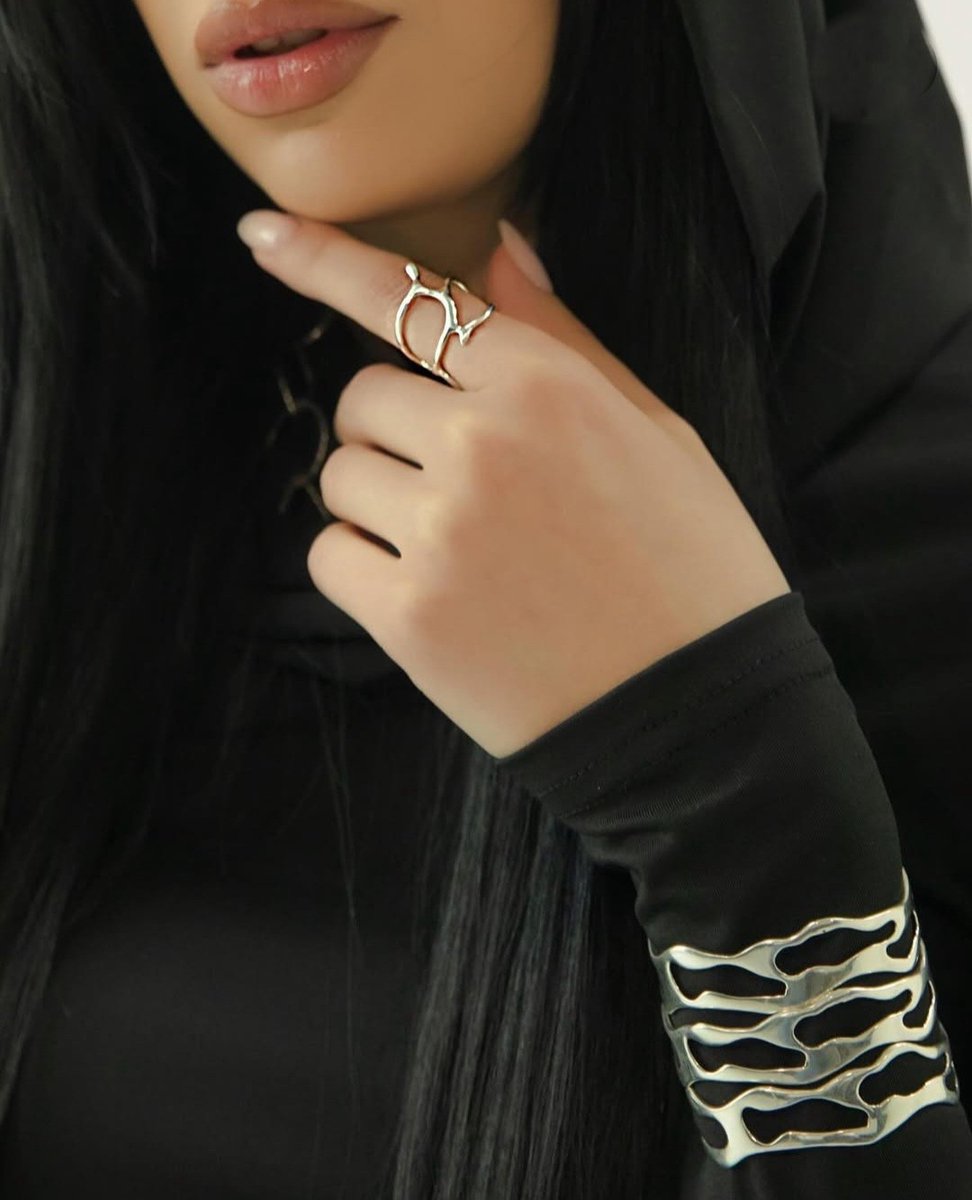 Handgemaakte ring dames, 925 sterling zilver ring, verstelbare ring zilver, organische ring, open ring design, minimalistische ring, moderne zilveren ring, cadeau voor haar