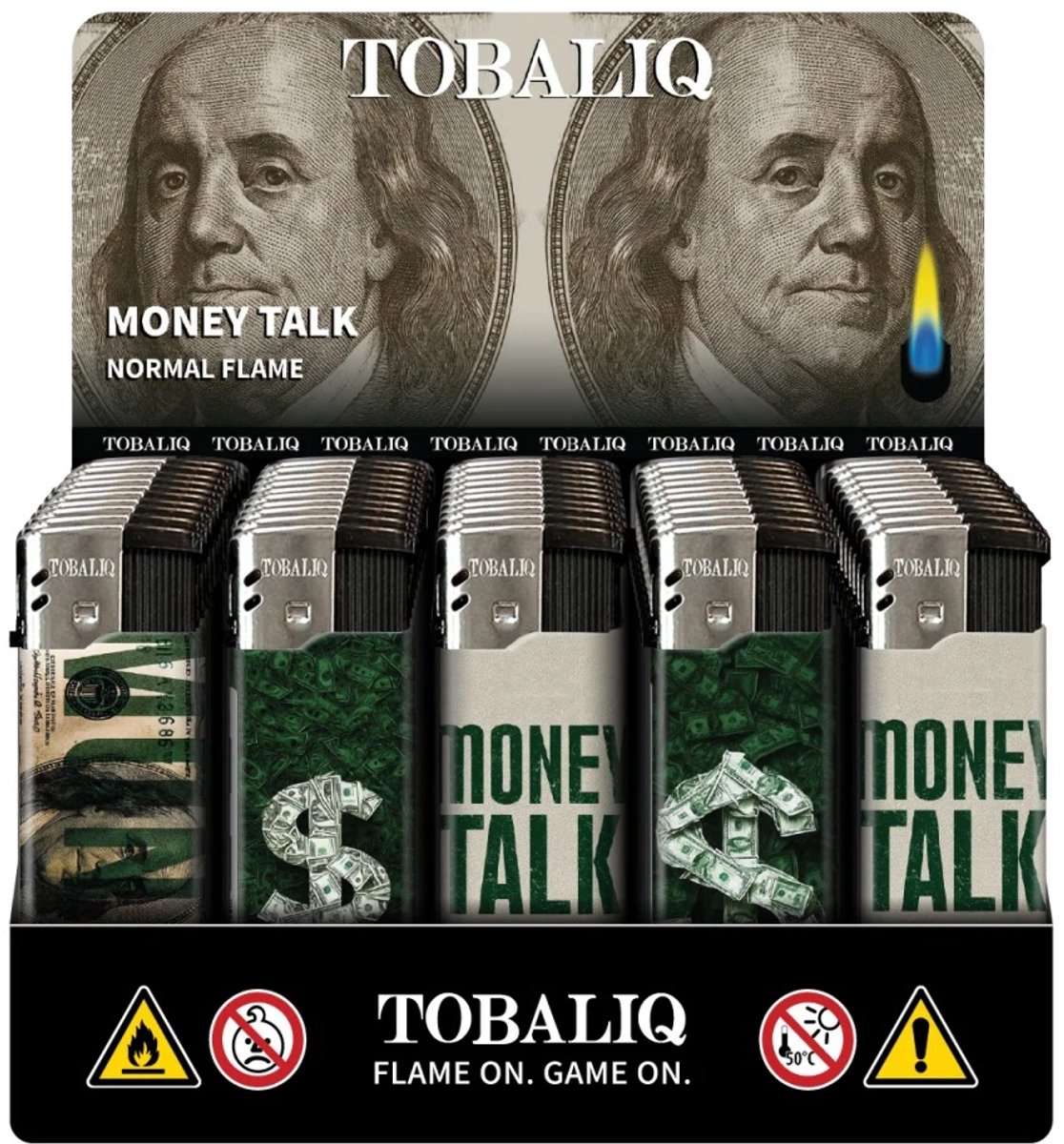 Elektronische aansteker hervulbaar - Design Money Talk - Display 50 stuks - wegwerpaansteker - electronic lighter - klik aanstekers