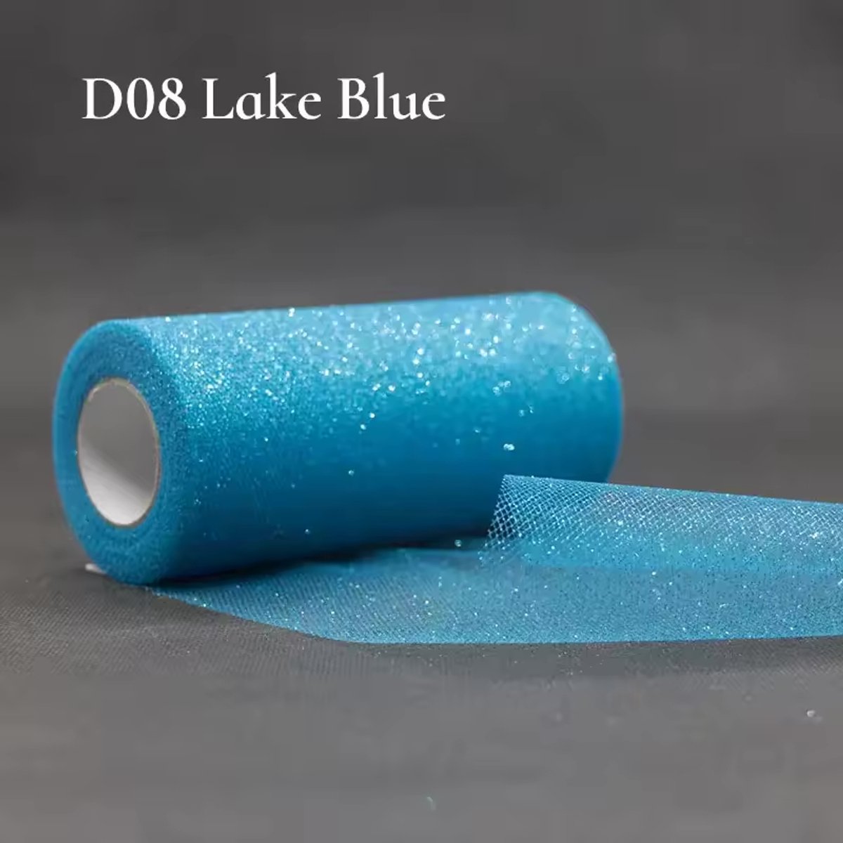 Glitter tule - Blauw - 22,8 meter