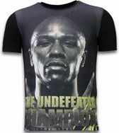 The Undefeated Champion - Digital Rhinestone T-shirt - Zwart