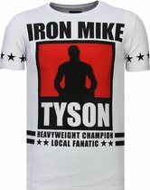 Local Fanatic Iron Mike Tyson - T-shirt strass - White Iron Mike Tyson - T-shirt strass - T-shirt homme blanc Taille S